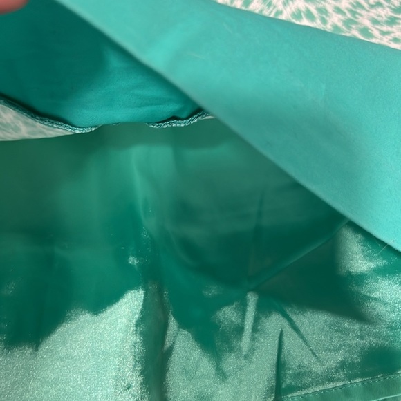 Michael Kors Mini Skirt 4 Vtg Colorblock Animal Print Green Pencil Office 90's - Picture 7 of 7